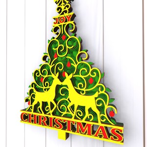 Christmas Tree 3D Mandala Svg Files, Multilayer Panel for Laser Cutting ...