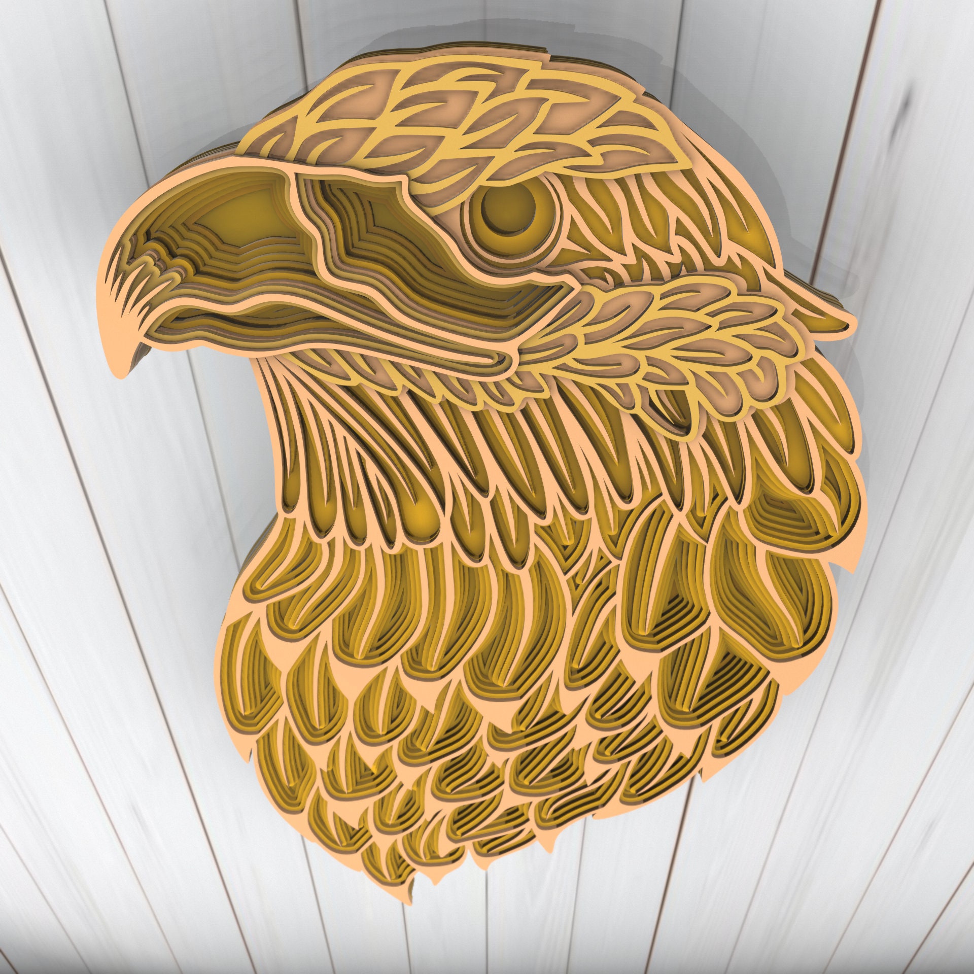 Eagle 3D Mandala Svg Files, Multilayer Panel for Laser Cutting, SVG ...