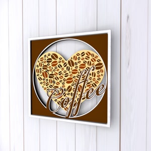Kaffee 3D Mandala SVG Dateien, Multilayer Panel zum Laserschneiden, SVG Dateien, Laser Cut. Layered Mandala Cricut
