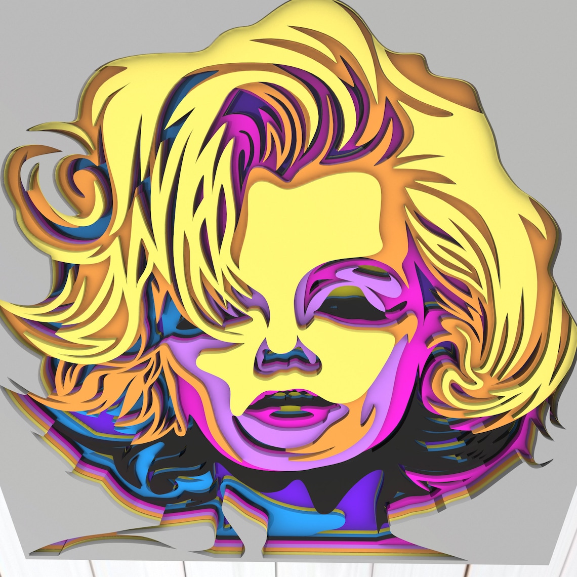 Marilyn Monroe 3D Mandala Svg Files Multilayer Panel for | Etsy