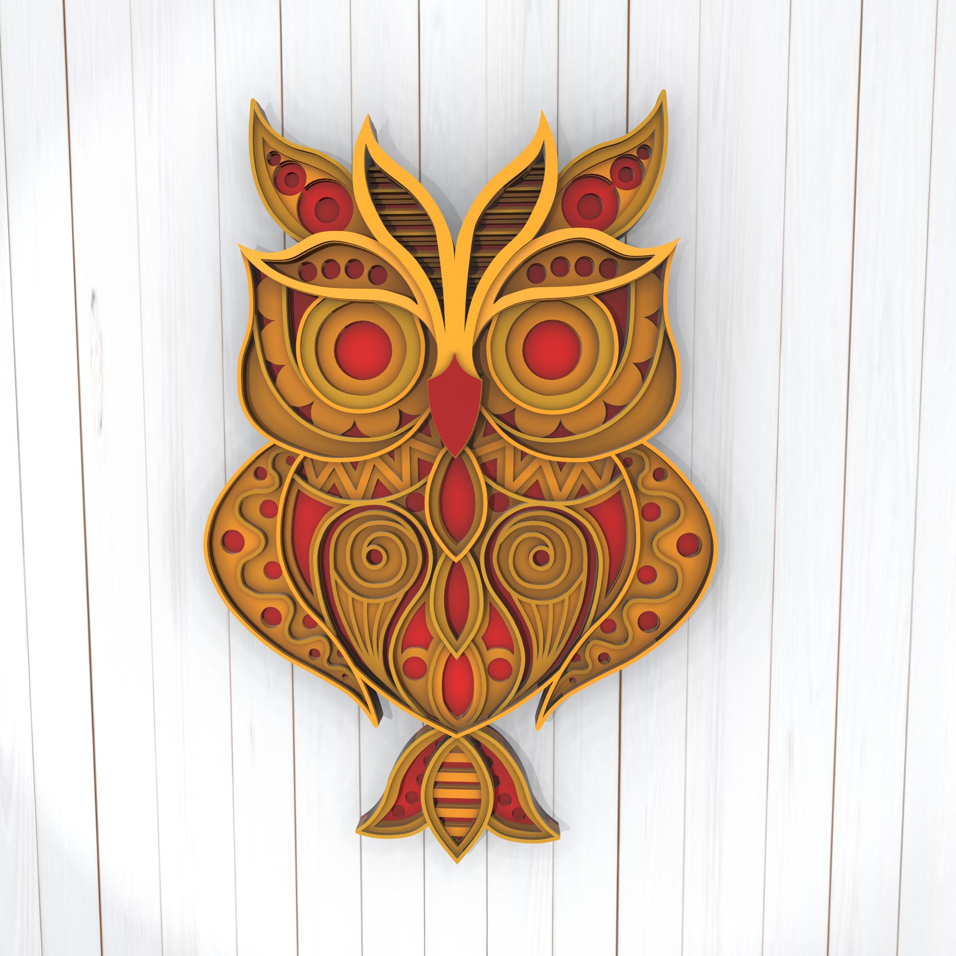 Download Owl 3D Mandala svg files Multilayer Panel for Laser ...
