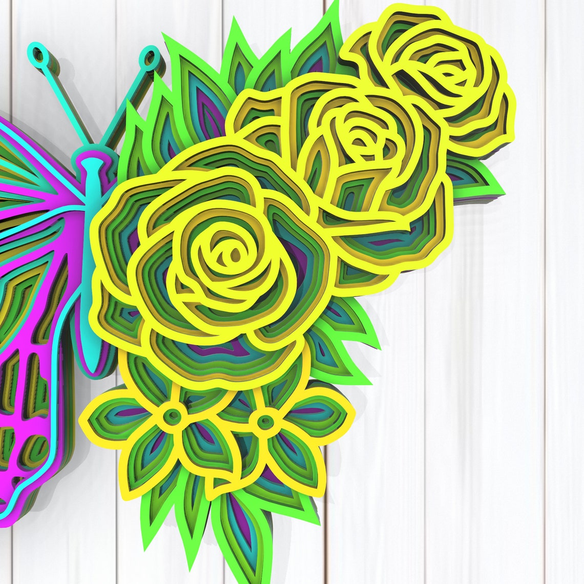 Download Butterfly 3D Mandala svg files Multilayer Panel for Laser ...