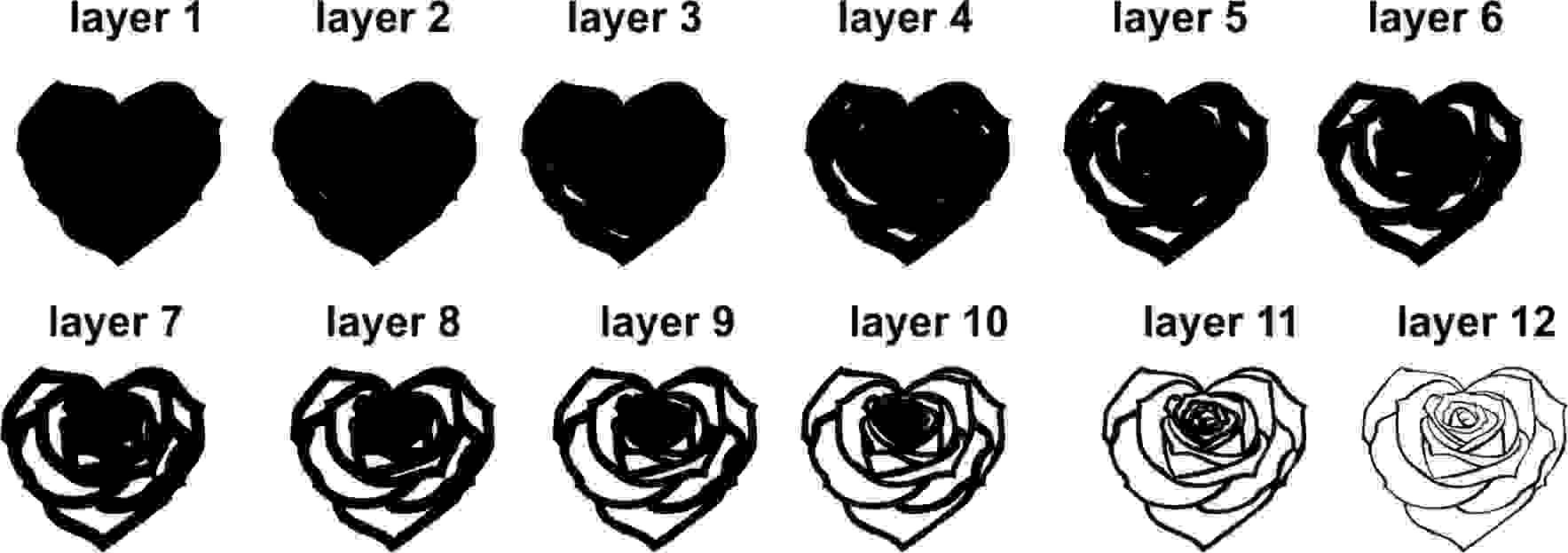 Download Heart rose 3D Mandala svg files Multilayer Panel for Laser | Etsy