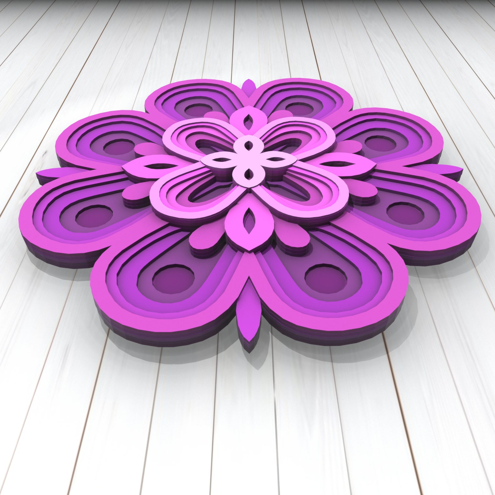 Download Circle 3D Mandala svg files Multilayer Panel for Laser | Etsy