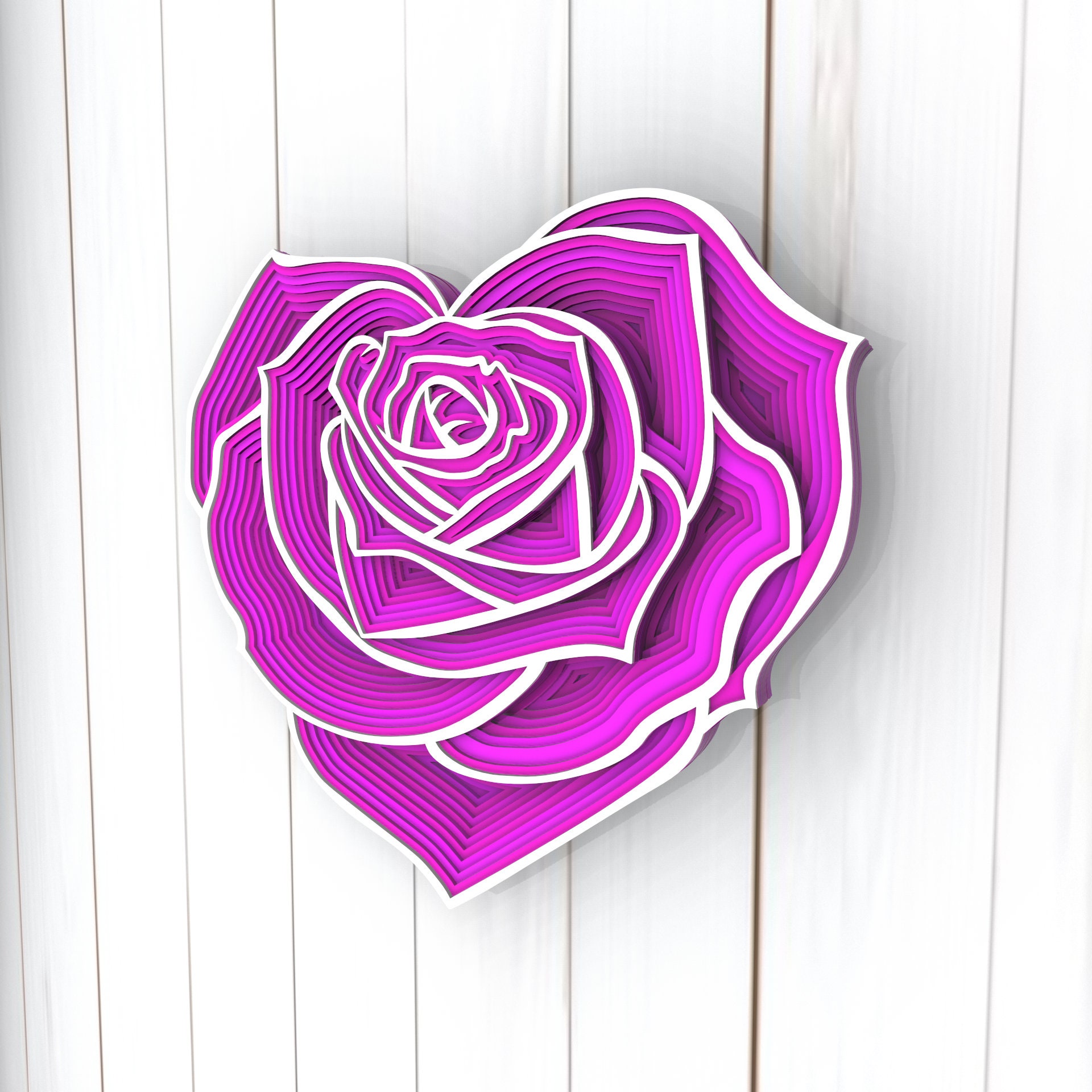 Download Heart rose 3D Mandala svg files Multilayer Panel for Laser | Etsy