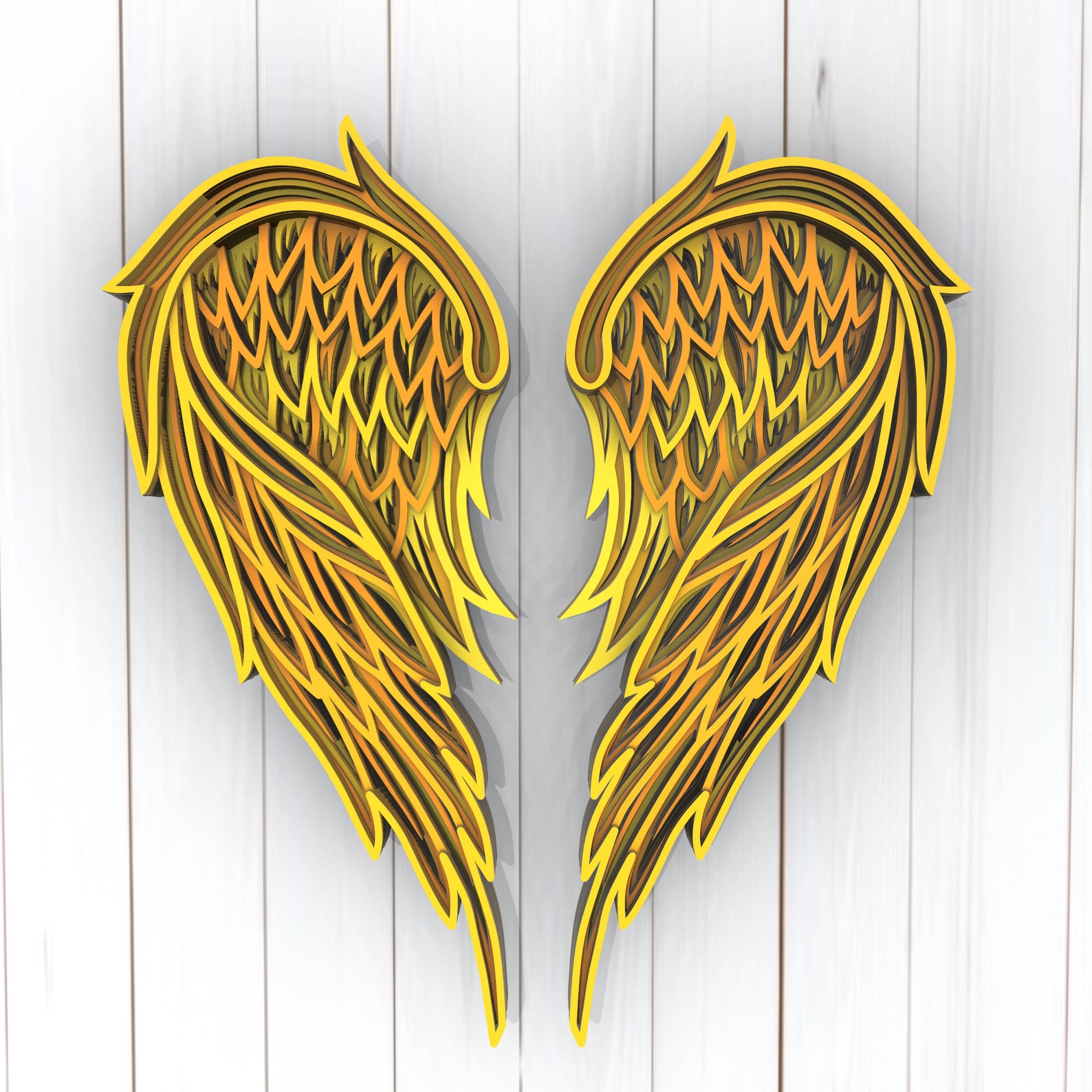 Download Angel wings 3D Mandala svg files Multilayer Panel for ...