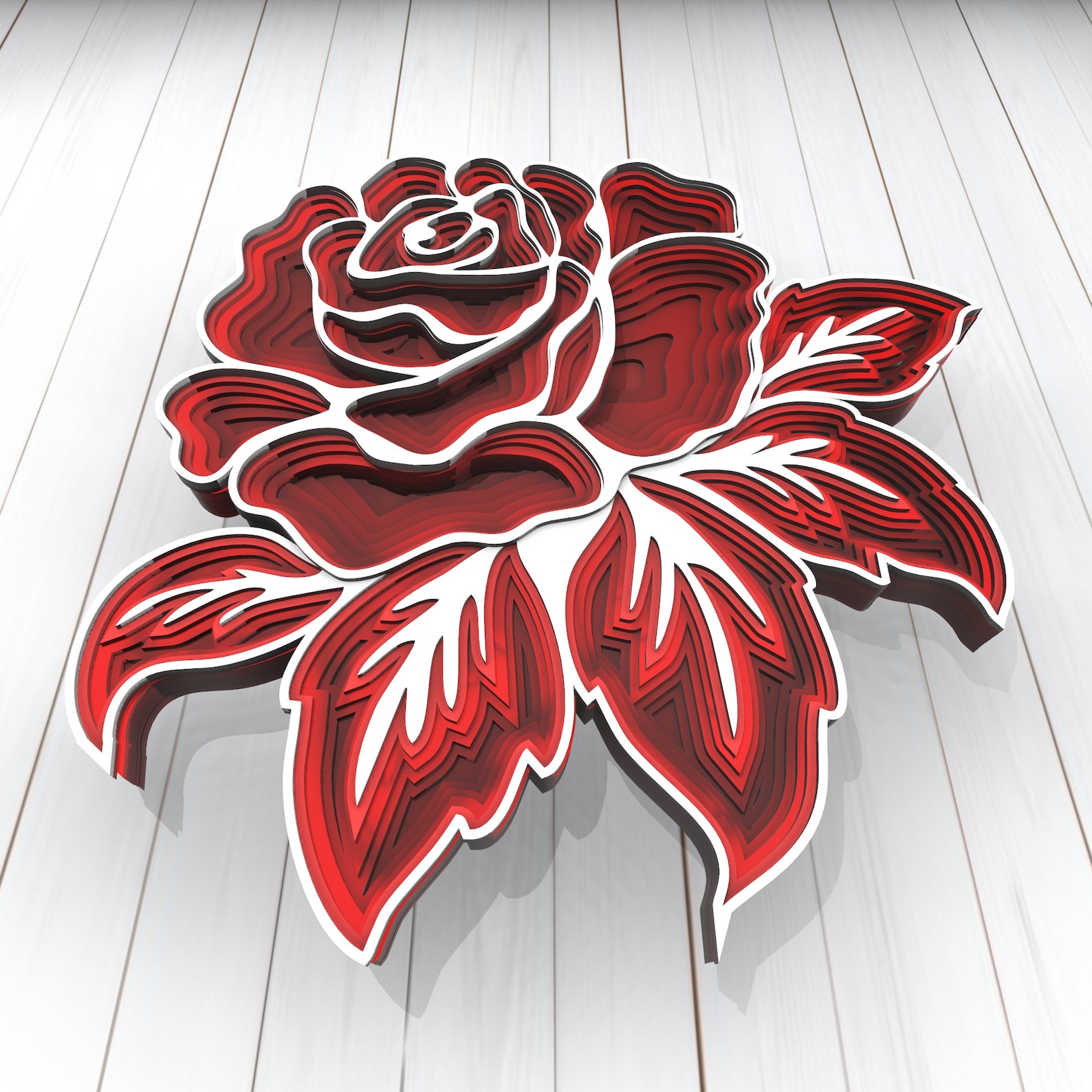 Rose flower 3D Mandala svg files Multilayer Panel for Laser | Etsy