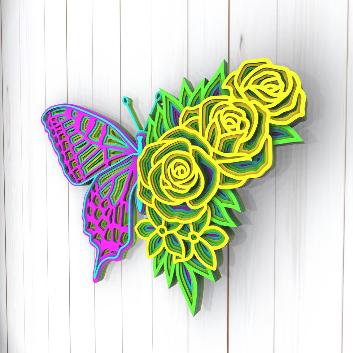 Download Butterfly 3D Mandala svg files Multilayer Panel for Laser ...