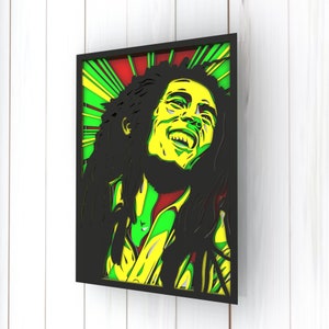 Picture Bob Marley 3D Mandala svg files, Multilayer Panel for Laser Cutting, SVG files, Laser Cut. Layered Mandala Cricut. Design 072