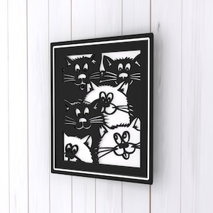 Face cats 3D Mandala svg files, Multilayer Panel for Laser Cutting, SVG files, Laser Cut. Layered Mandala Cricut. Design 129