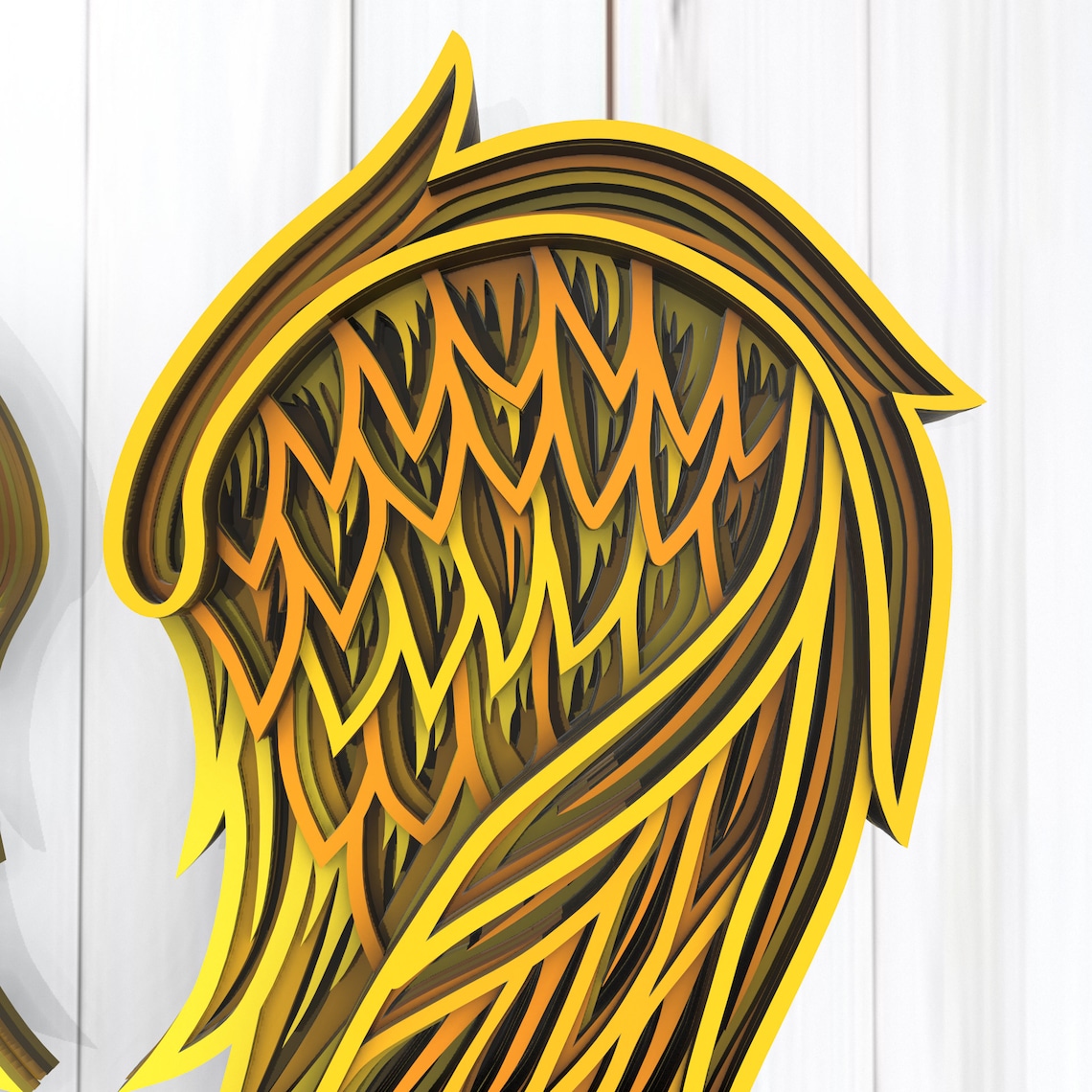 Download Angel wings 3D Mandala svg files Multilayer Panel for ...