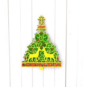 Christmas tree 3D Mandala svg files, Multilayer Panel for Laser Cutting, SVG files, Laser Cut. Layered Mandala Cricut. Design 088