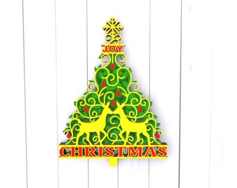 Christmas tree 3D Mandala svg files, Multilayer Panel for Laser Cutting, SVG files, Laser Cut. Layered Mandala Cricut. Design 088