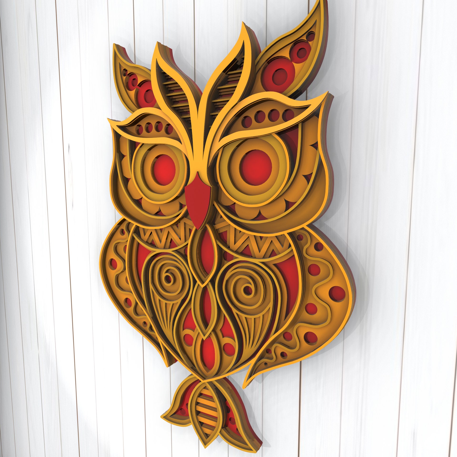 Download Owl 3D Mandala svg files Multilayer Panel for Laser Cutting | Etsy