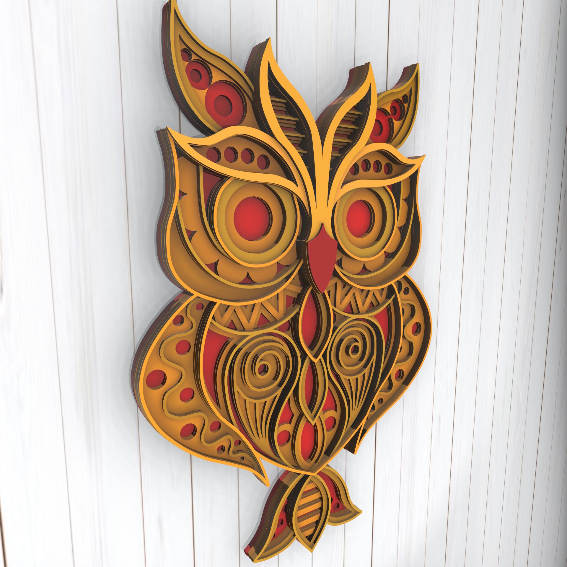 Download Owl 3D Mandala svg files Multilayer Panel for Laser Cutting | Etsy