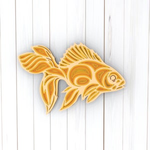 Gold fish 3D Mandala svg files, Multilayer Panel for Laser Cutting, SVG files, Laser Cut. Layered Mandala Cricut. Design 011