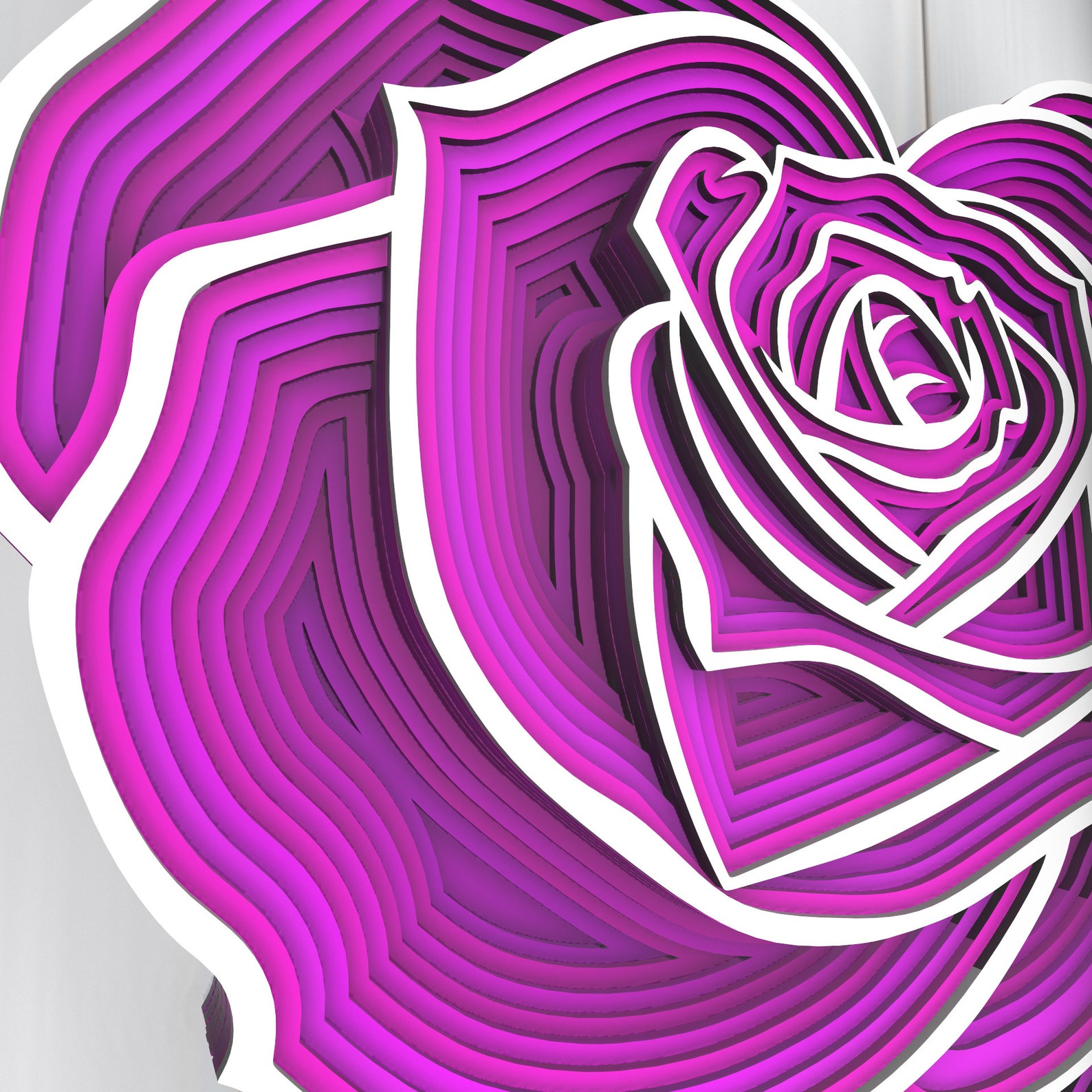 Download Heart rose 3D Mandala svg files Multilayer Panel for Laser | Etsy