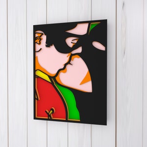 Superhero kiss 3D Mandala file svg, Pannello Multistrato per taglio laser, file SVG, Taglio laser. Mandala Cricut a strati. Progettazione 142