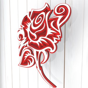 Rose flower 3D Mandala svg files, Multilayer Panel for Laser Cutting, SVG files, Laser Cut. Layered Mandala Cricut. Design 021