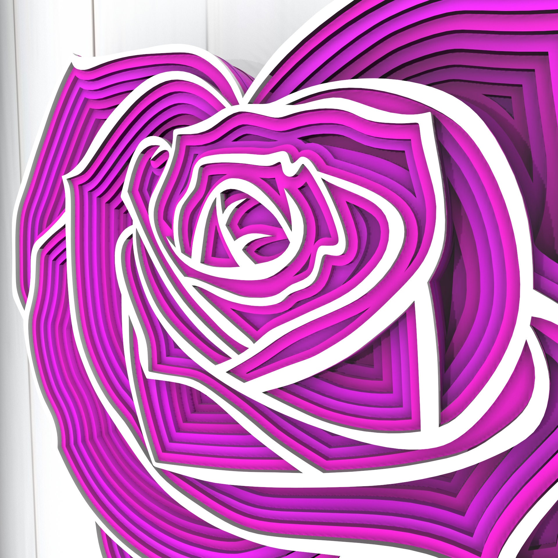 Heart rose 3D Mandala svg files Multilayer Panel for Laser | Etsy