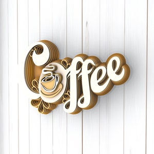 Coffe 3D Mandala svg files, Multilayer Panel for Laser Cutting, SVG files, Laser Cut. Layered Mandala Cricut. Design 045