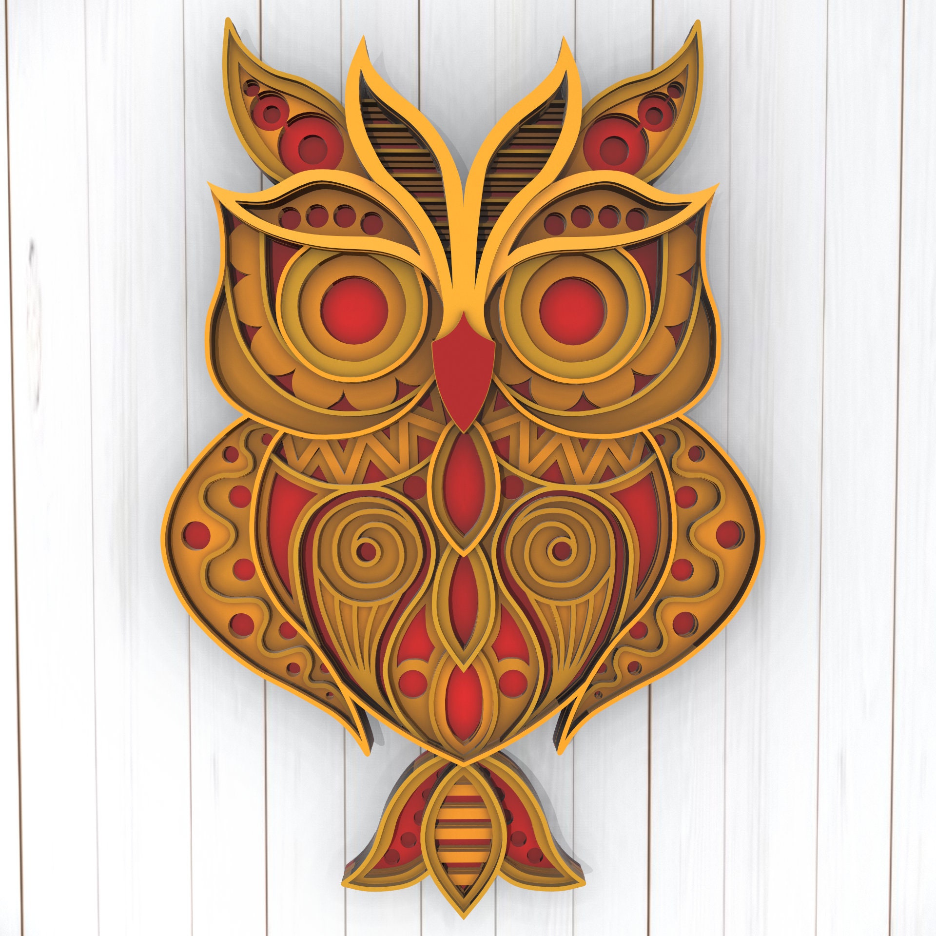 Download Owl 3D Mandala svg files Multilayer Panel for Laser Cutting | Etsy