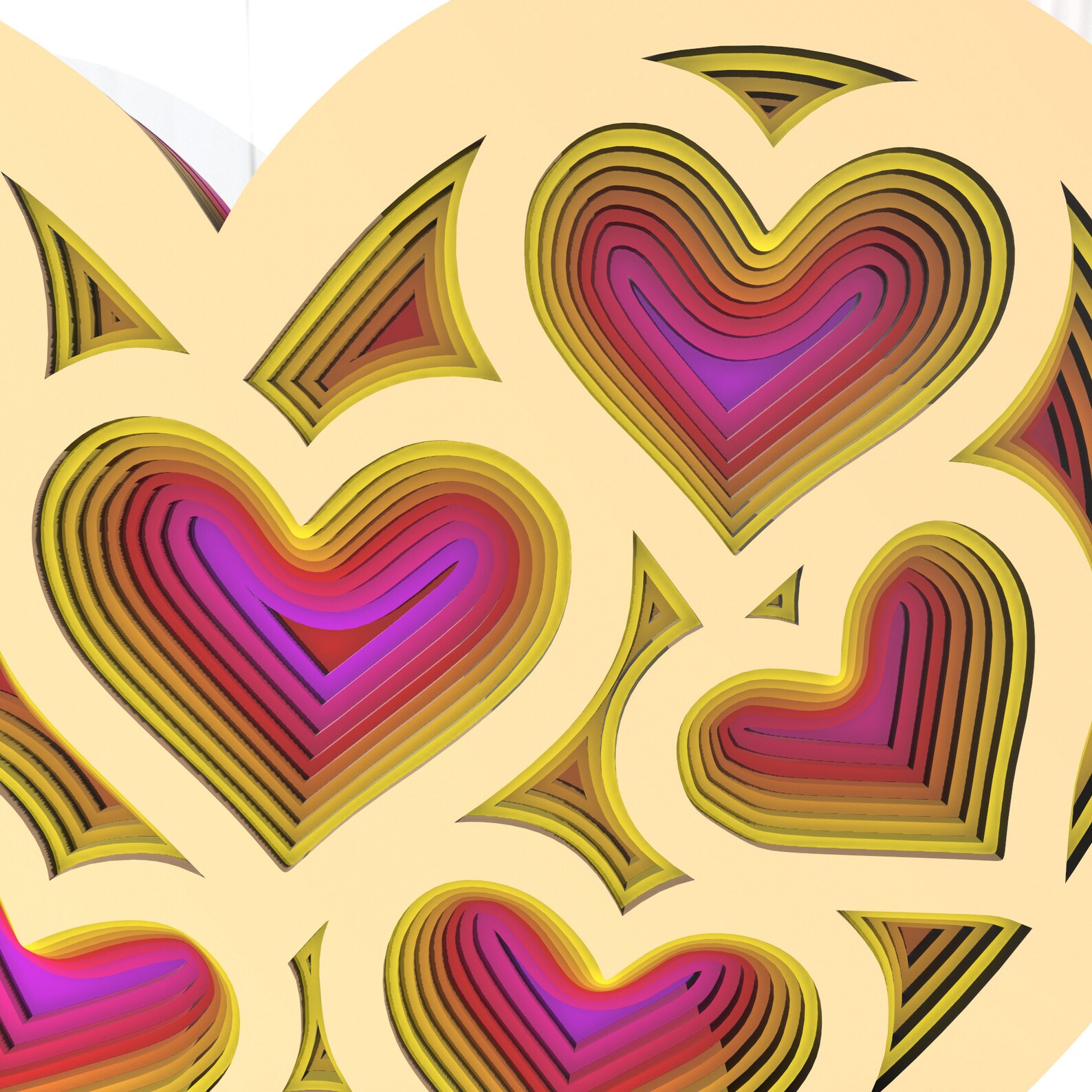 Download Flowers heart 3D Mandala svg files Multilayer Panel for Laser | Etsy