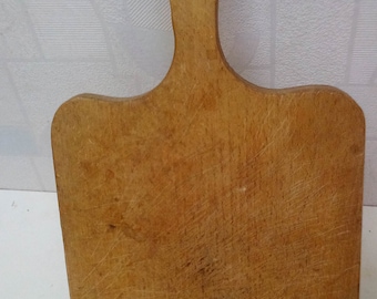 Antique Primitive Old Wooden Bread Cutting Board Kitchen Plate Shovel Scoop