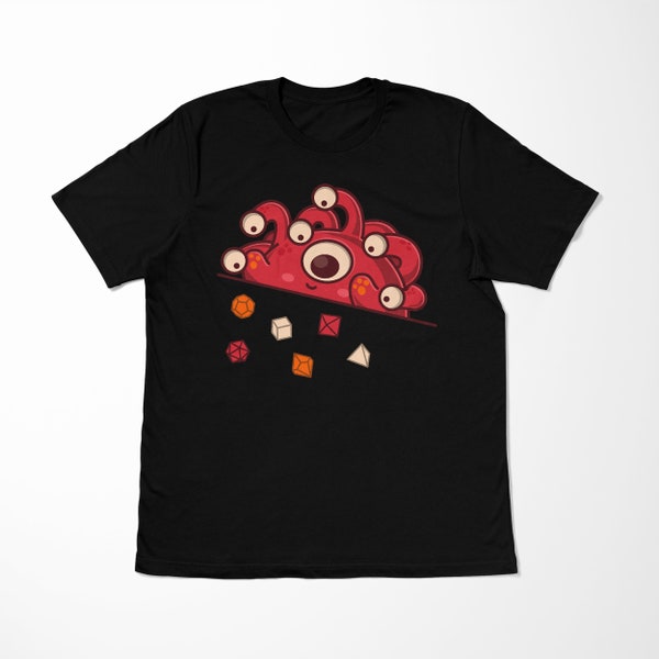 Cute Beholder Dice Shirt | dungeons and dragons | dnd accessories | d20 gift present | kawaii dnd dice tshirt