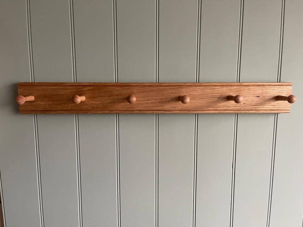 Oak Shaker Peg Rail / Traditional Coat Rack / Vintage Style Coat Rack ...