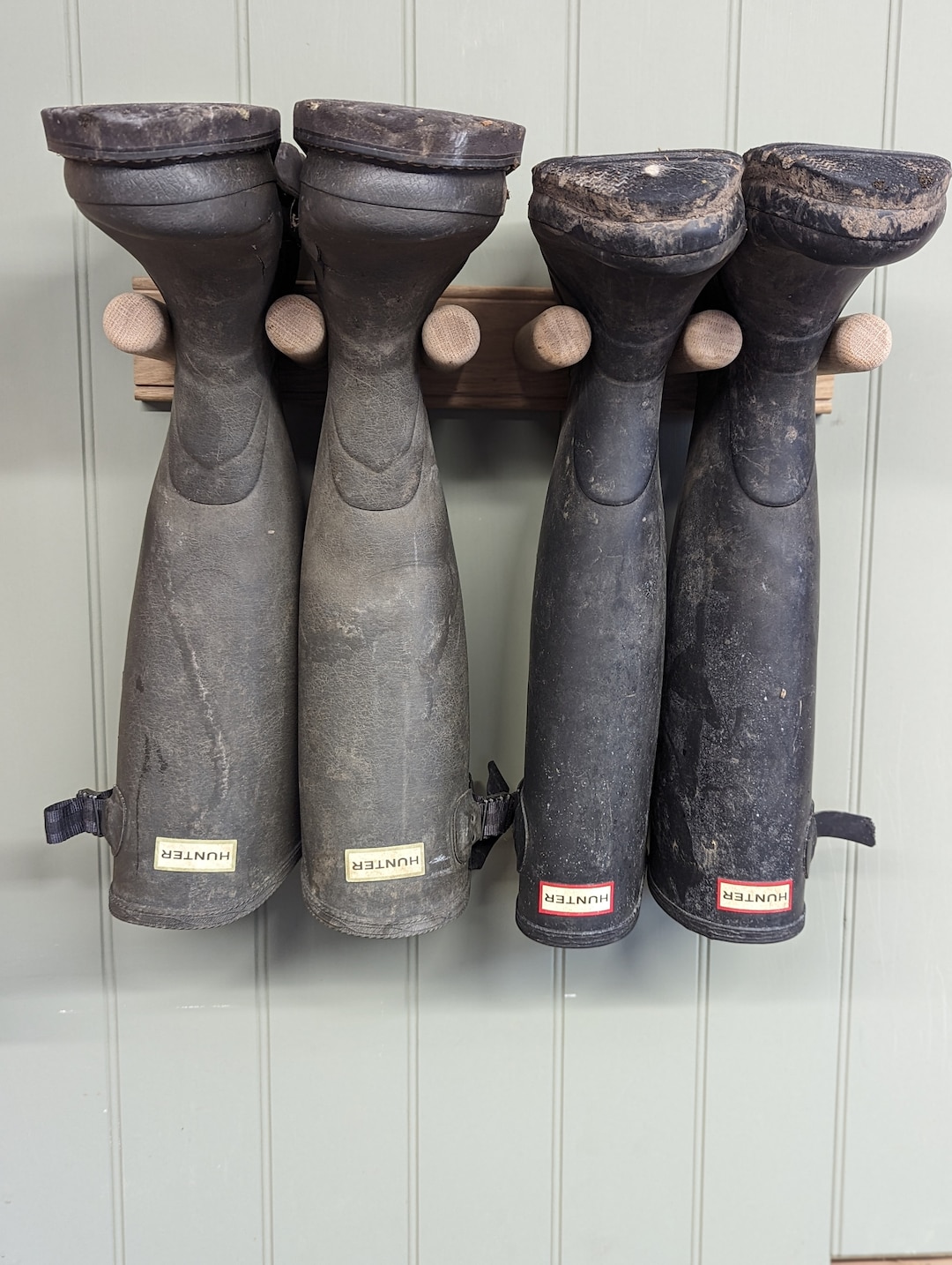 Oak Shaker Wellington Boot Rack, Wall Mounted Entryway Organizer - Etsy