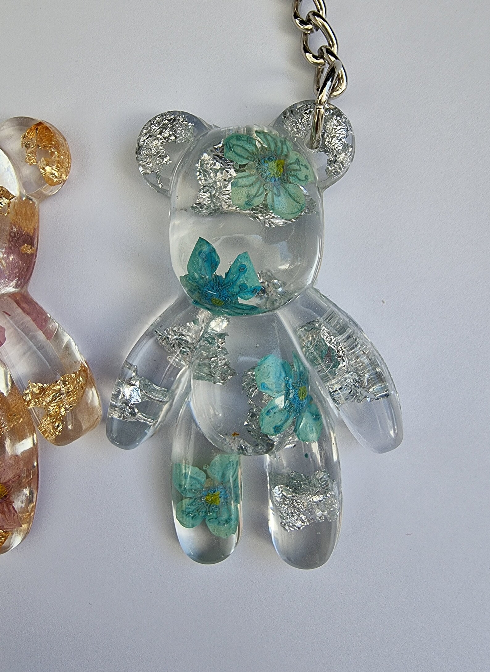 Cute Teddy Bear Keychain made of epoxy resin customizable Etsy