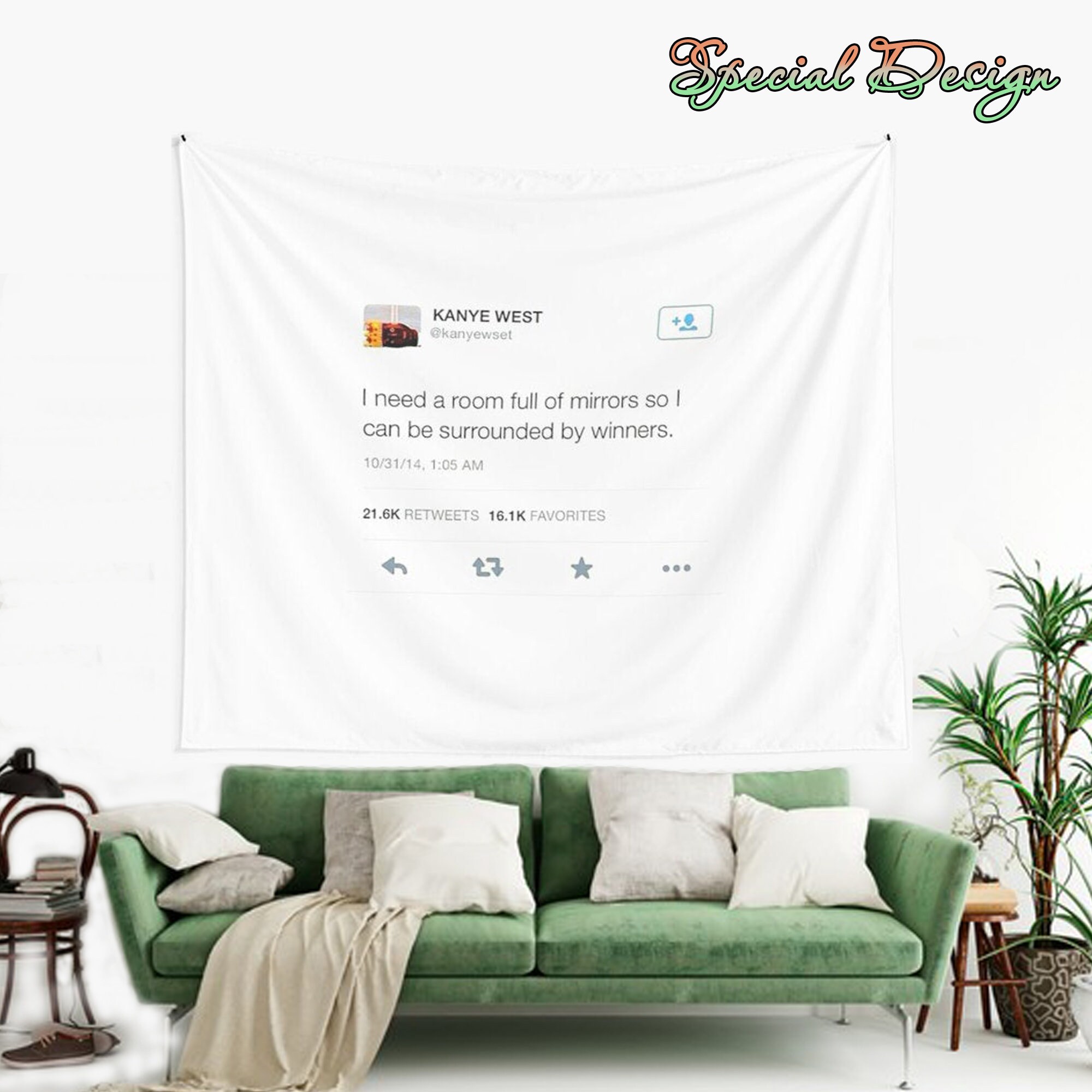 Kanye West Tweet Tapestry Kanye Tweet Wall Tapestry Kanye Etsy