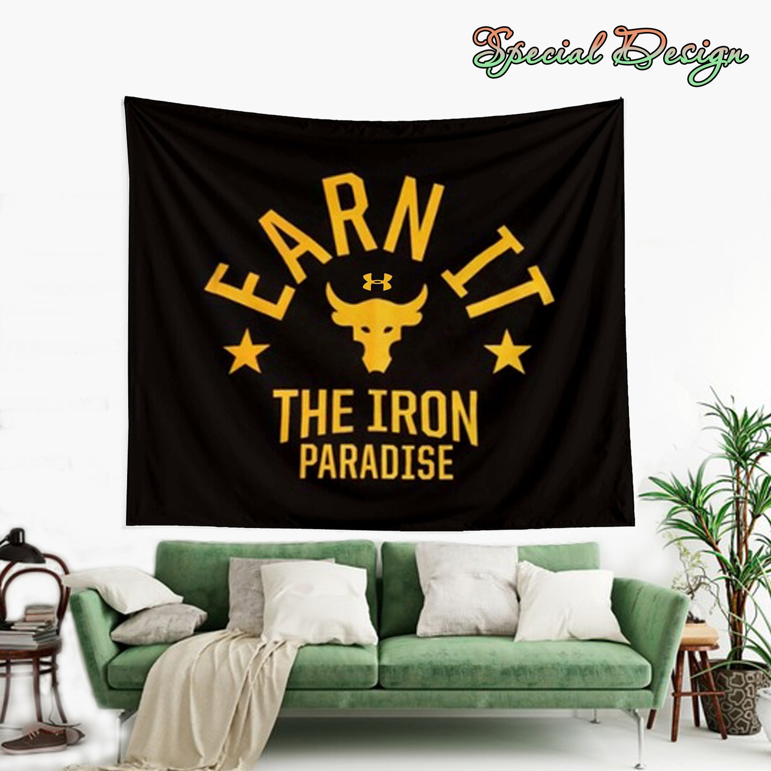 Earn It the Iron Paradise Tapestry Iron Gym Paradise Etsy
