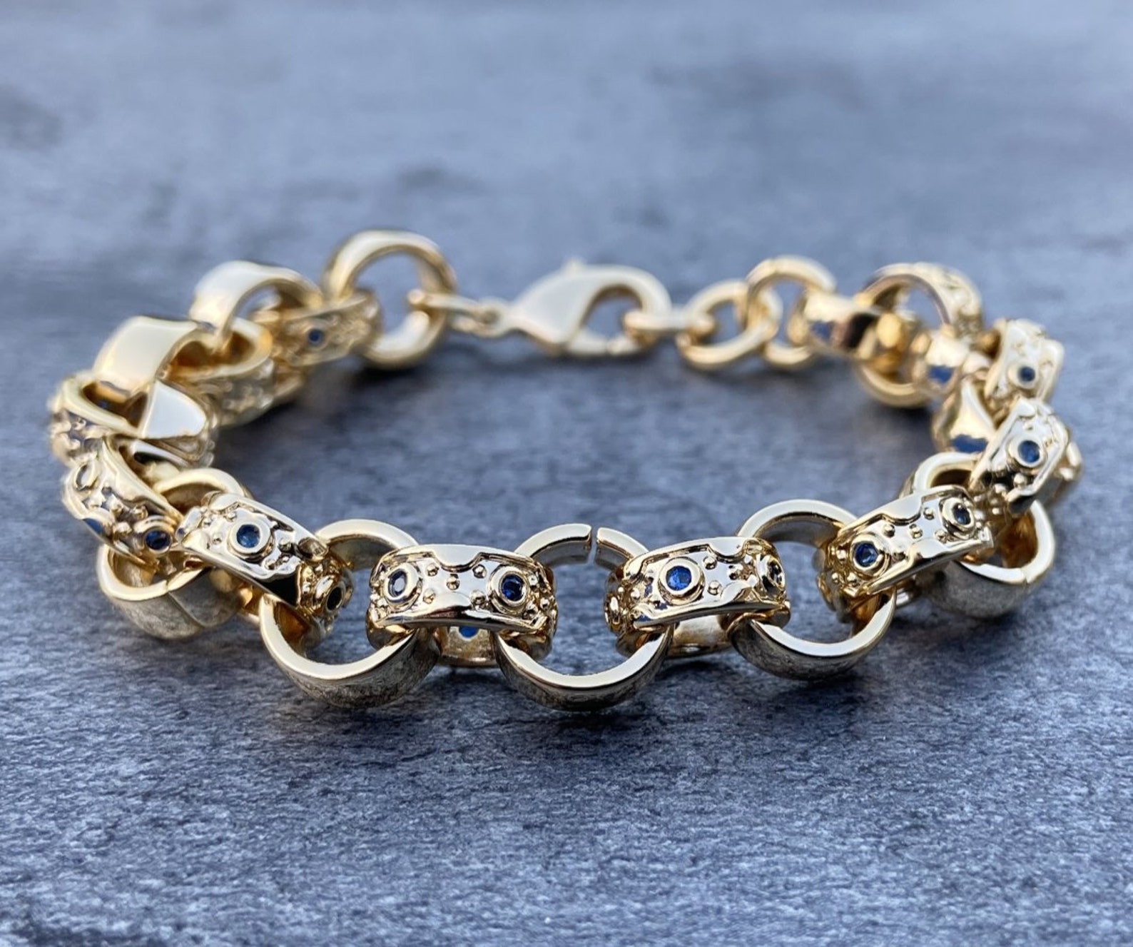 9mm thick gold plated belcher bracelet for boys kids with pink Etsy