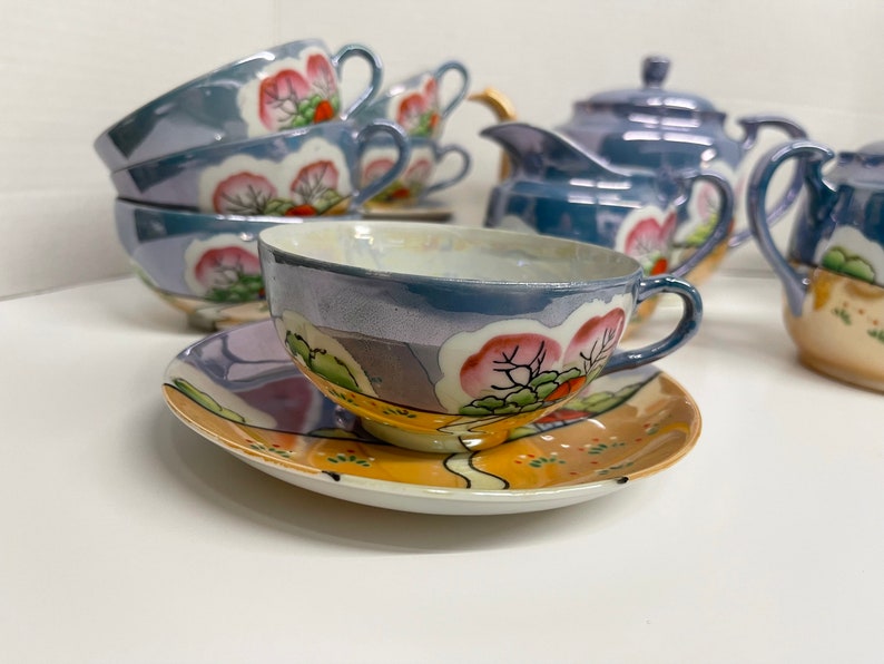 Lucerna Tea Set Lusterware Tea Set - Etsy