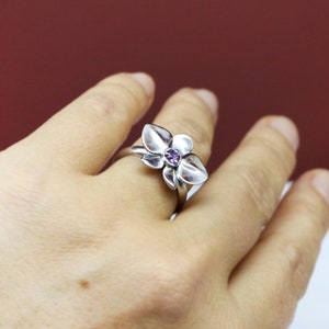 Printable 3D model ring Flower Orchid 3d jewelry design, stl file digital download image 7
