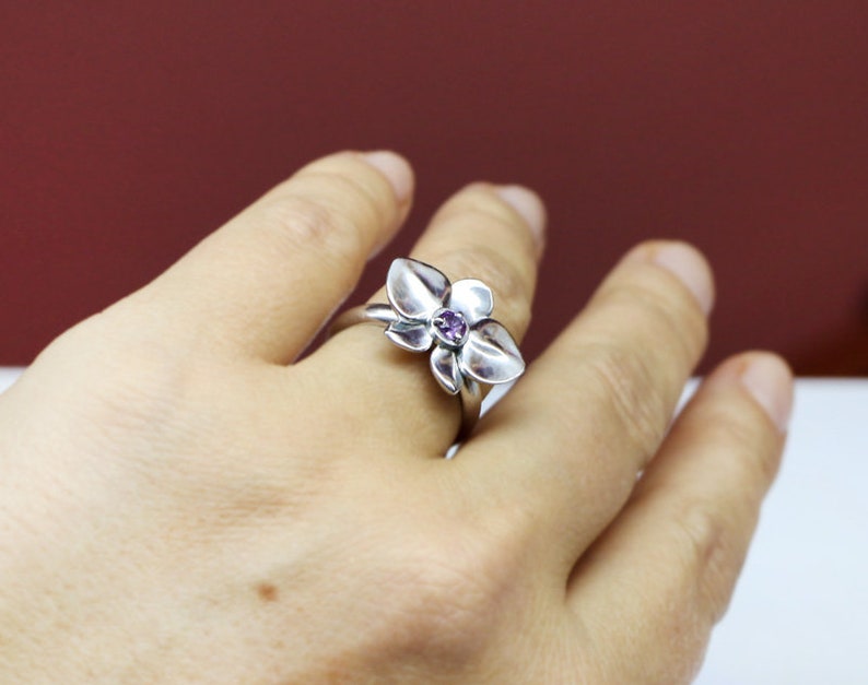 Printable 3D model ring Flower Orchid 3d jewelry design, stl file digital download image 7