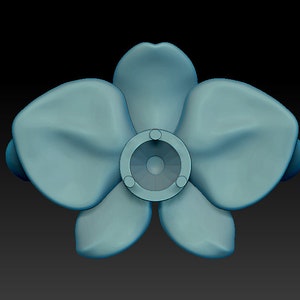 Printable 3D model ring Flower Orchid 3d jewelry design, stl file digital download image 2