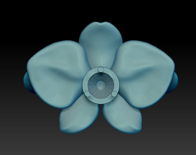Printable 3D model ring Flower Orchid 3d jewelry design, stl file digital download image 2