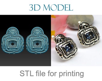 Confortable earrings with latch-back closure - Jewelry printable 3d model, download stl file.