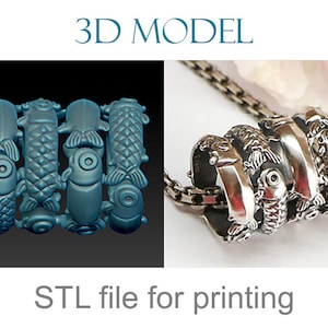 Fish flock swimming in a circle - Pendant model. Jewelry design - stl obj print file jewellery