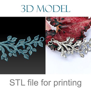 STL file of 3d model of pendant for 3d printing. Jewelry design. Twig pendant necklace model for download
