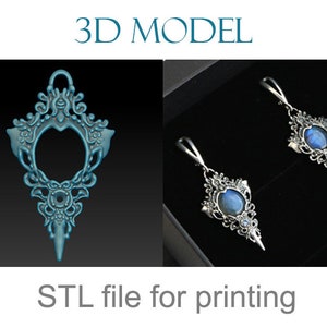 Dangle earrings in a vintage or fantasy style. Download jewelry 3d model for print, digital download