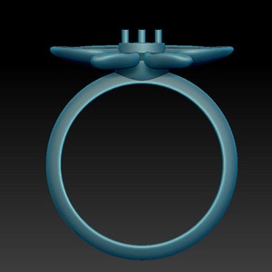 Printable 3D model ring Flower Orchid 3d jewelry design, stl file digital download image 3