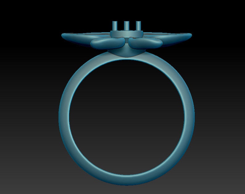 Printable 3D model ring Flower Orchid 3d jewelry design, stl file digital download image 3