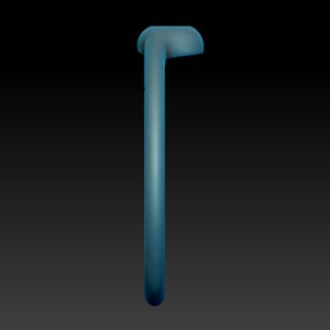 May include: A smooth, light blue, curved, metal ring.