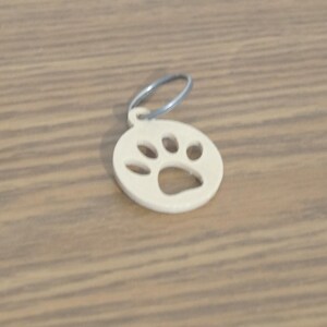 Wooden Paw Print Keychain Charm for Keyring