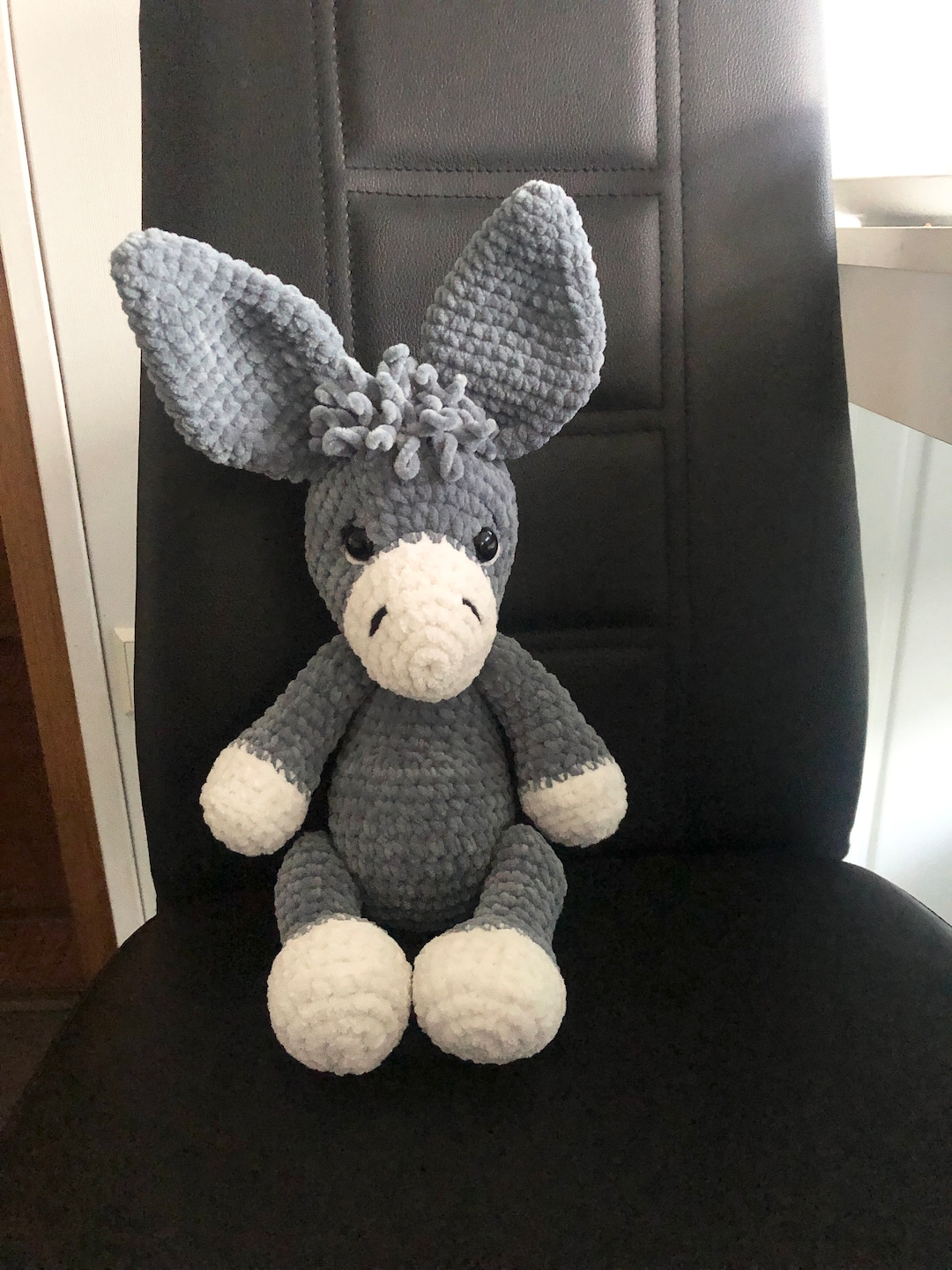 Pretty Donkey, Cuddly Toy Made of Soft Chenille Wool, Head, Arms and