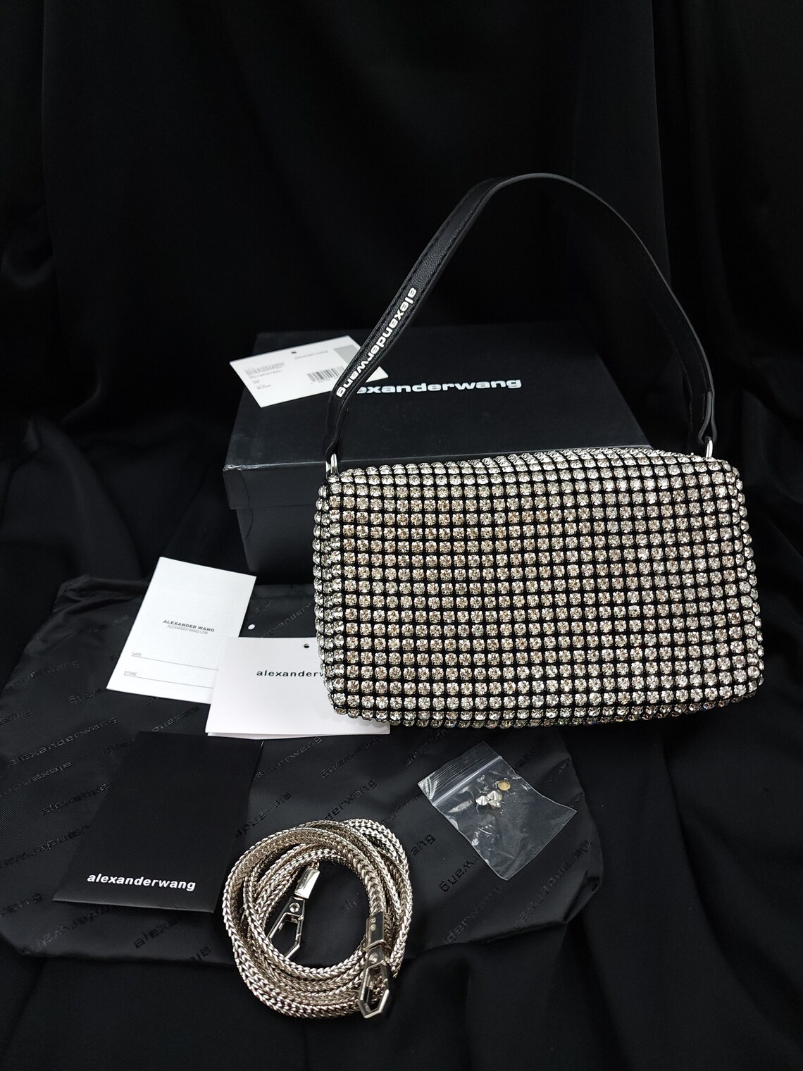 Alexander Wang Heiress Pouch Rhinestone Mesh Women Handbag Top Etsy